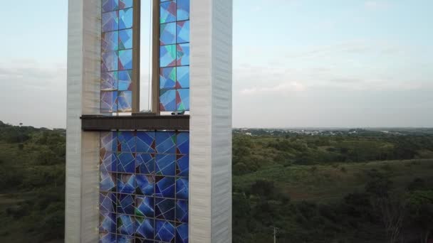 Flyger Över Katolsk Helgedom Ecuador Som Heter Senor Los Milagros — Stockvideo