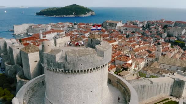 Drone Beelden Van Dubrovnik Kroatië — Stockvideo