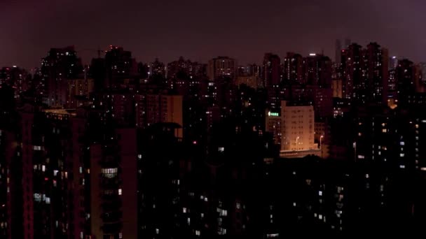 Shanghai Buidlings Résidentiels Nuit Uhd — Video