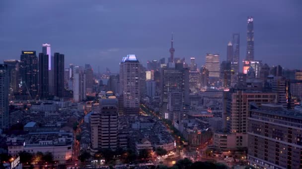 Rascacielos Shanghai Amanecer Pudong Uhd — Vídeos de Stock