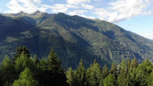 Drohnenschuss Zeigt Berge Und Vögel Norditalien — Stockvideo