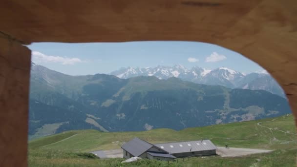 Verbier Litere Din Lemn Gimball Shot — Videoclip de stoc