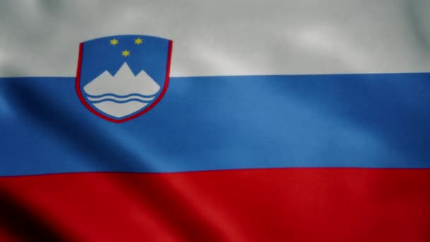 スロベニアの旗 ゆっくりとした動きを振って アニメーションをループさせる スポーツイベント リードスクリーン 国際大会 モーショングラフィックスなどに最適です — ストック動画