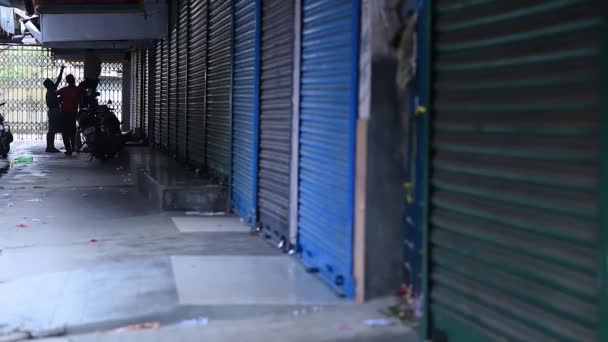 Las Tiendas Están Cerradas Mercado Bazar Para Huelga Tiendas Cerradas — Vídeo de stock