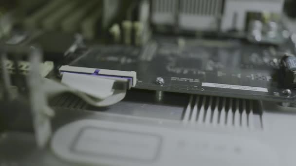 Panning Vídeo Hardware Computador Interno Computador Mesa Powermac Para Vídeos — Vídeo de Stock