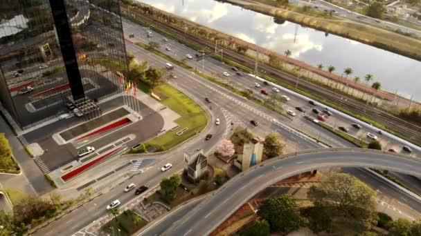 Prawdziwe Ujęcie Ruchliwej Drogi Sao Paulo Brazylia Ameryka Południowa — Wideo stockowe