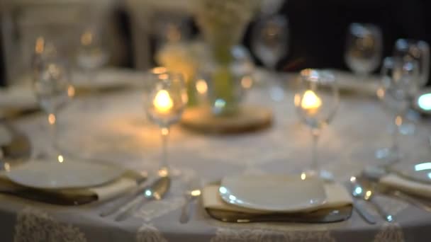 Decoração Mesa Para Casamento — Vídeo de Stock