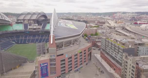 Drone Skott Century Link Fält Seattle — Stockvideo