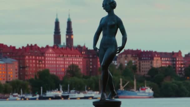 Dansen Dancer Estátua Carl Eldh Estocolmo Suécia — Vídeo de Stock