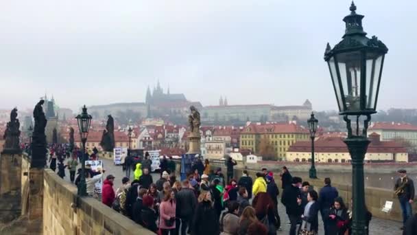 Prag Kış Günü Görüntüleri — Stok video