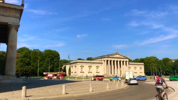 Glyptothek Koenigsplatz Monaco Baviera Riprese Dell Ora Legale — Video Stock