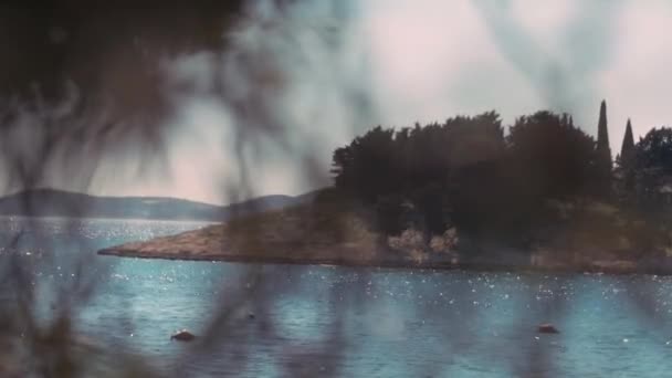 Klem Van Een Kroatisch Strand Een Klein Eiland — Stockvideo