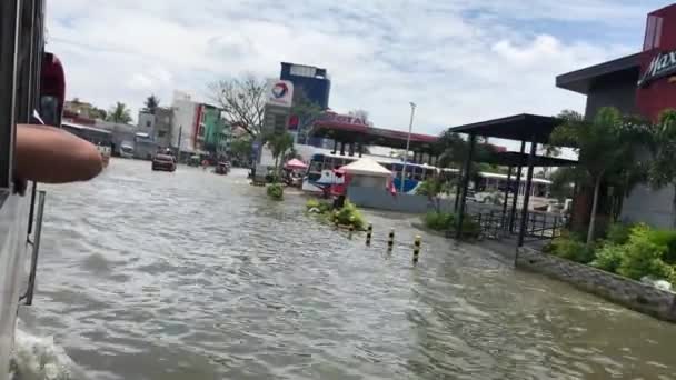 Video Alta Definizione Una Città Sommersa Inondazione Causa Disastro Naturale — Video Stock