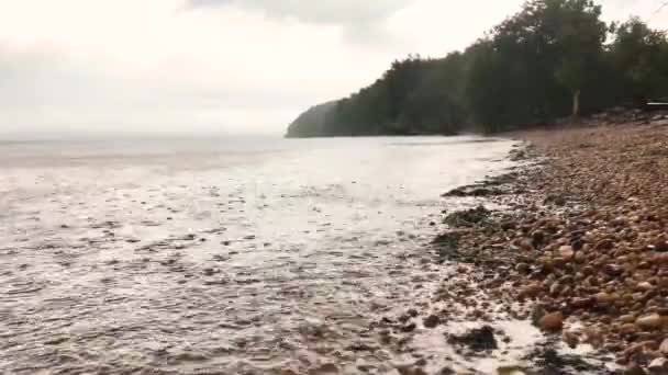 Menonton Hujan Badai Teluk Bisa Cukup Damai — Stok Video