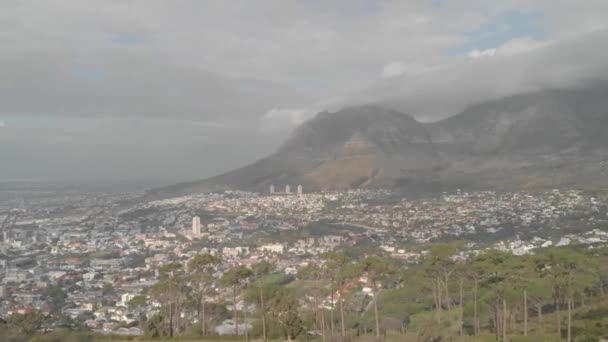 Luftaufnahme Die Den Tafelberg Enthüllt Unrasiert Aufgenommen Mit Fps Kapstadt — Stockvideo