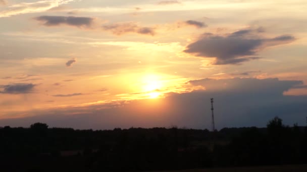 Pôr Sol Sobre Nuvens Vista — Vídeo de Stock