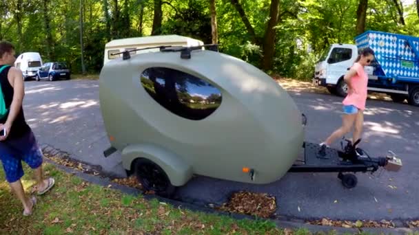 Sophisticated Camper Trailer Munich — Stock Video