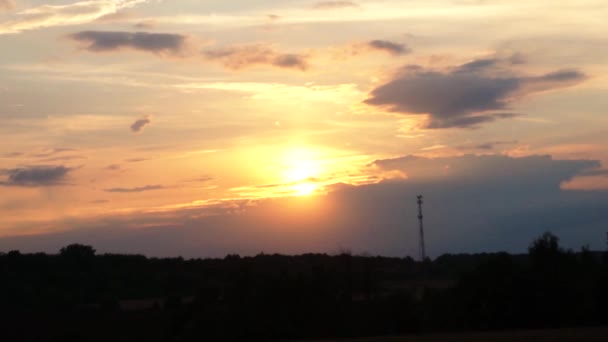 Timelapse Zachód Słońca Nad Chmurami — Wideo stockowe