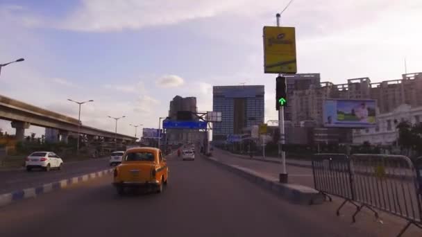 Een Bezichtiging Van Een Bewegende Auto Maa Flyover Kolkata West — Stockvideo