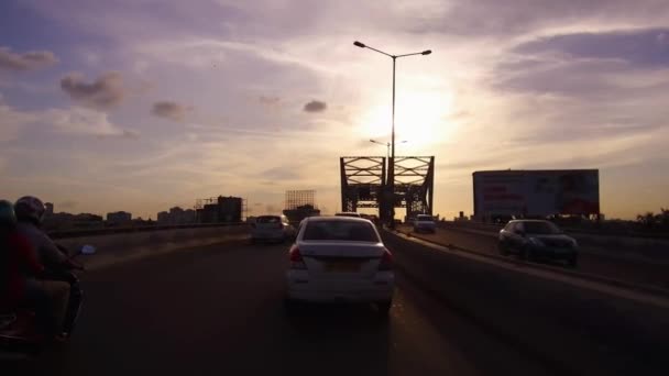 Utsikt Från Bil Rörelse Maa Flyover Kolkata Västbengalen Indien Den — Stockvideo