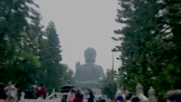 Zeitraffer Vom Boden Der Treppe Großen Buddha Auf Der Insel — Stockvideo