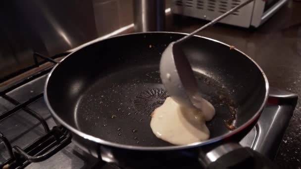 Person Making Base Pancakes Pineapple — Stock Video