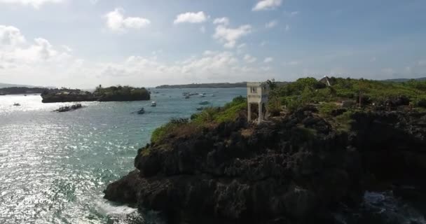 Fantastische Omgekeerde Beelden Vliegen Weg Van Het Baywatch Bord Boracay — Stockvideo