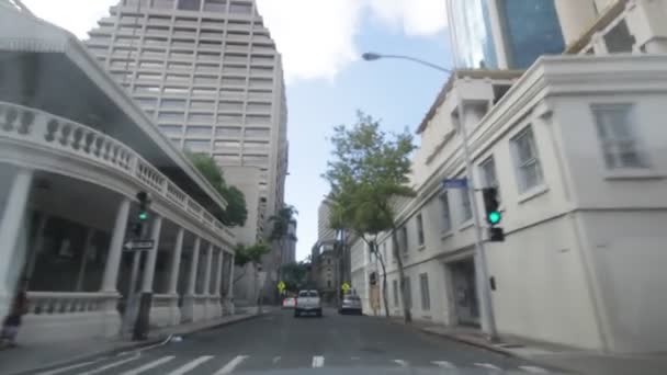 Conducir Centro Honolulu Hawaii Calle Merchant — Vídeo de stock