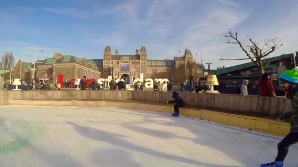 Schaatsen Amsterdam — Stockvideo