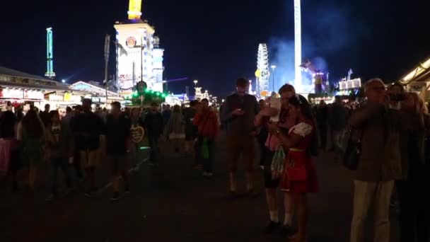 Oktoberfest Munich Natten – Stock-video