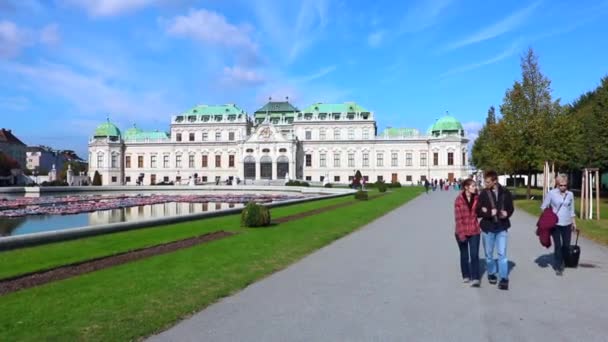 Palcio Belvedere Wiedeń Austria Dzienny Materiał Filmowy — Wideo stockowe