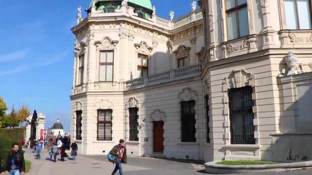 Palcio Belvedere Vienna Austria Day Footage — стокове відео