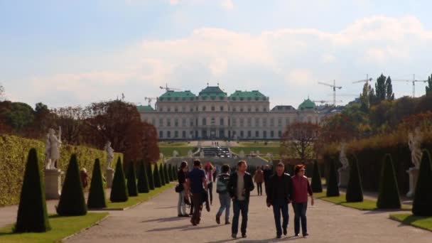 Дневные Съемки Palcio Belvedere Vienna Austria — стоковое видео