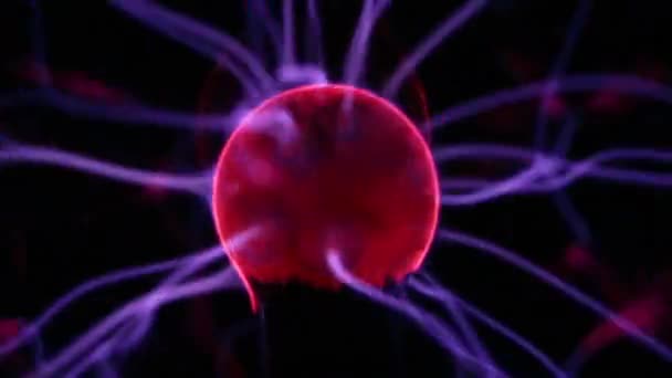 Vacker Plasma Globe Närbild — Stockvideo