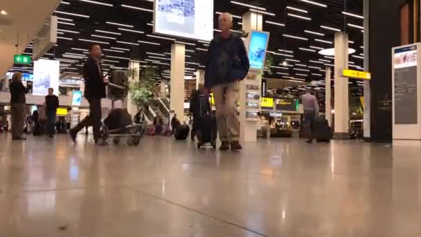 Tempo Lapso Pessoas Vagando Torno Terminal Aeroporto — Vídeo de Stock