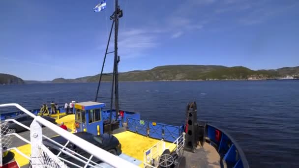 Timelapse Ferry Crossing Fiord Tadoussac Brama North Shore Quebec Kanada — Wideo stockowe