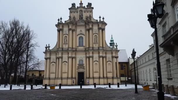 Igreja Cidade Varsóvia — Vídeo de Stock