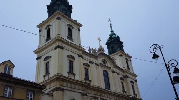 Igreja Cidade Varsóvia — Vídeo de Stock