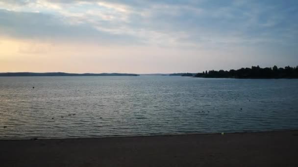 Strand Sverige Morgonen Vid Soluppgången — Stockvideo