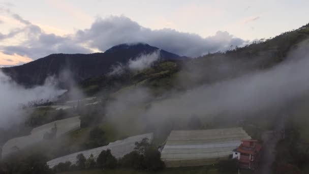 Aerial Nubes Rodando Montaña Los Andes — Vídeo de stock