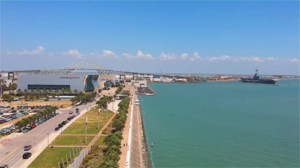 Vista Aérea Baía Corpus Christi Texas — Vídeo de Stock