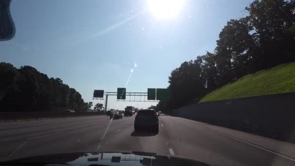 Fermata Emergenza Sull Autostrada Negli Stati Uniti Grande Camion Sinistra — Video Stock