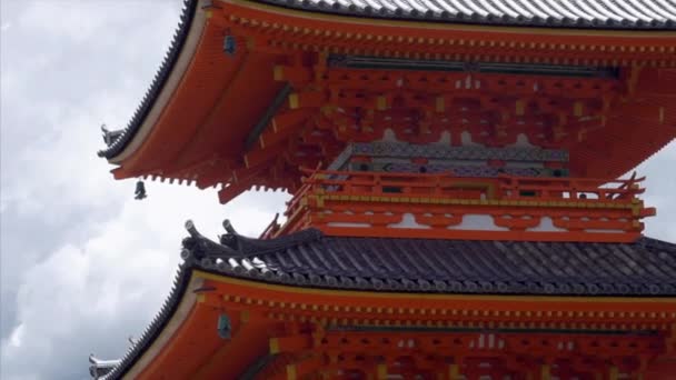 Weergave Van Oranje Tempel Kyoto Japan — Stockvideo