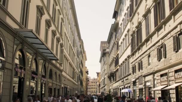 Lidé Chodící Florencii Itálie Denní Záběry — Stock video
