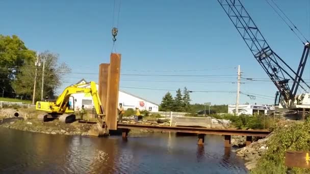 Construction Batardeau Pour Maintenir Niveau Eau Hausse Afin Construire Nouveau — Video