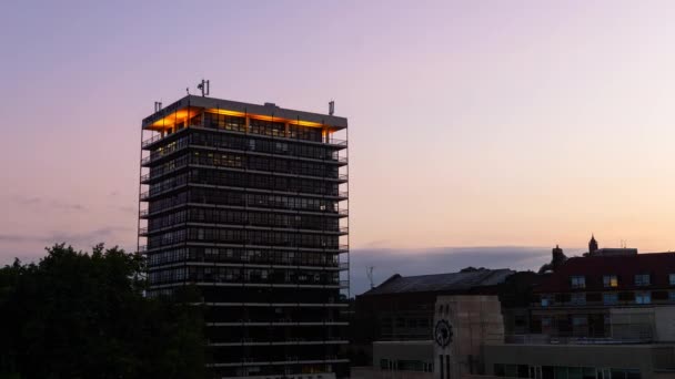 Ngiltere Nin Bristol Kentindeki Colston Kulesi Nin Sunset Zaman Aşımı — Stok video