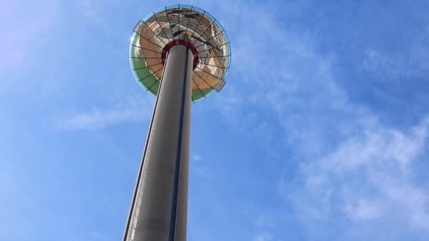 Etablera Skott Turistattraktion Visning Pod Stationär Toppen Brighton Sussex — Stockvideo