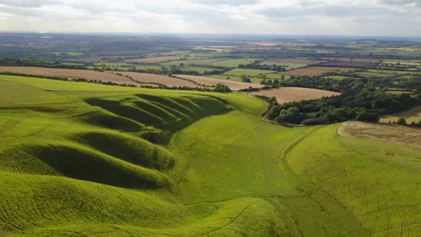Une Belle Séquence Drones Des Collines Vale Whitehorse Dans Oxfordshire — Video