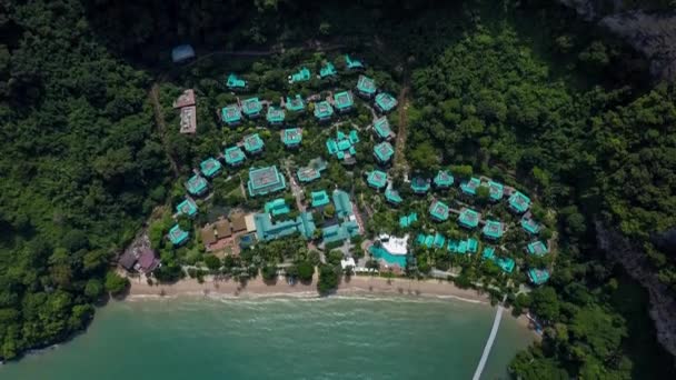 Aerial Drone Flight Beach Resort Nang Krabi Thailand — 图库视频影像