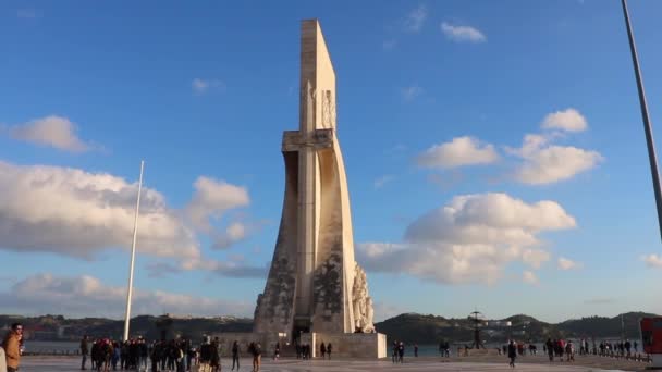 Primer Plano Monumento Lisboa Portugal — Vídeo de stock